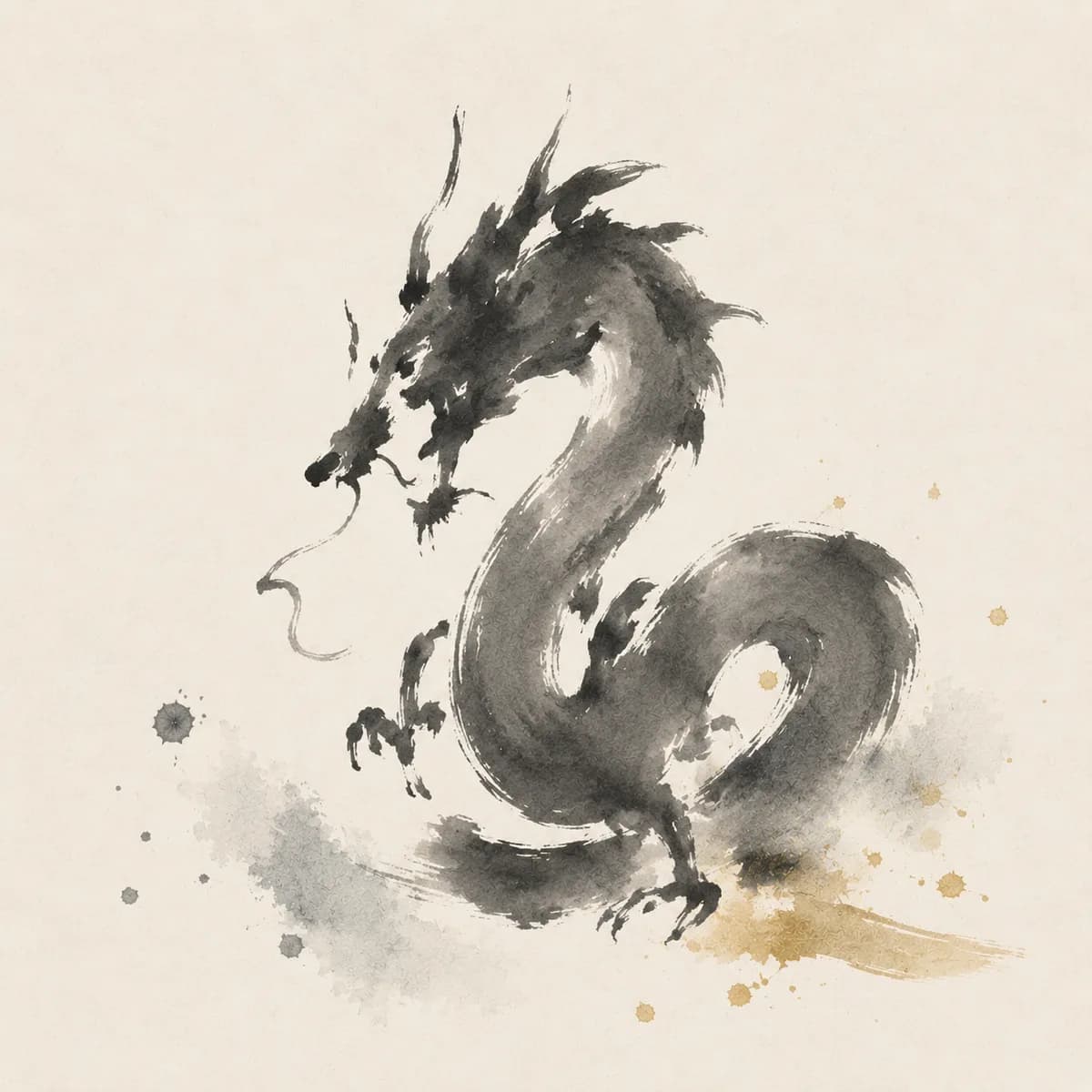 Ink painting of a Dragon