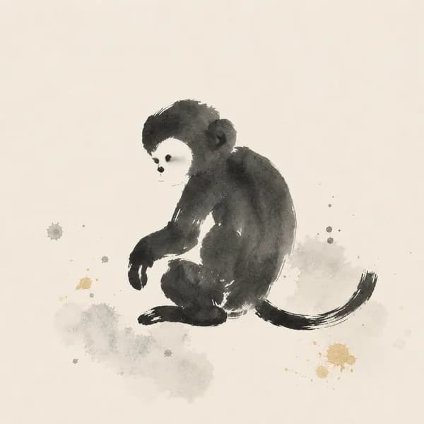 Monkey - ink painting