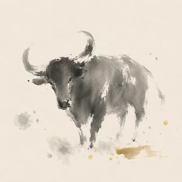 Ox - ink painting
