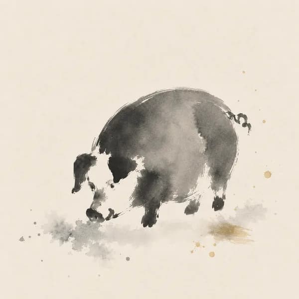 Pig - ink painting