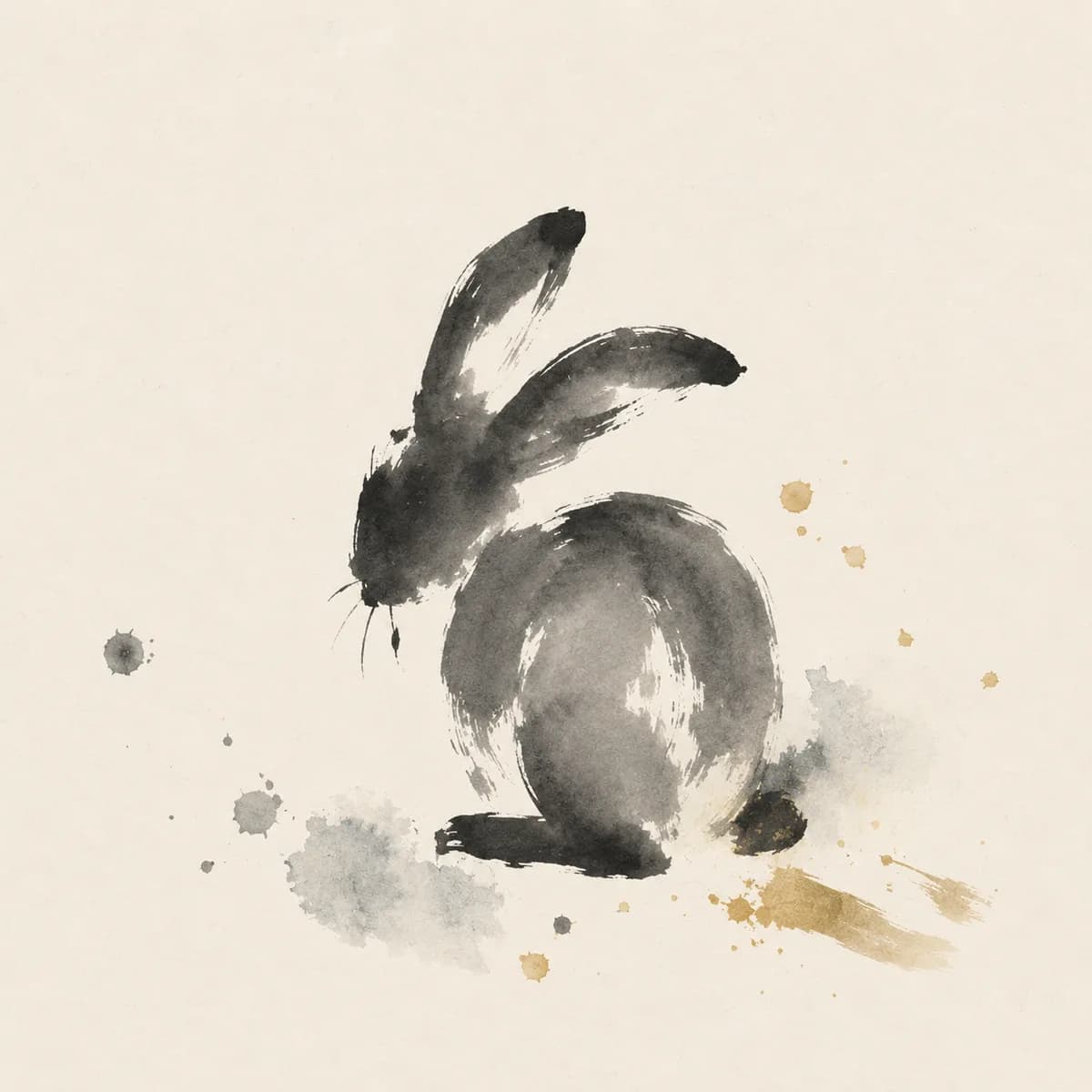 Ink painting of a Rabbit