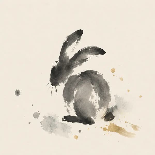 Rabbit - ink painting