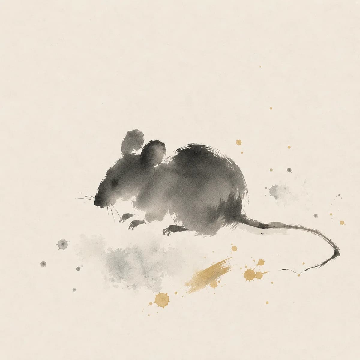 Ink painting of a Rat