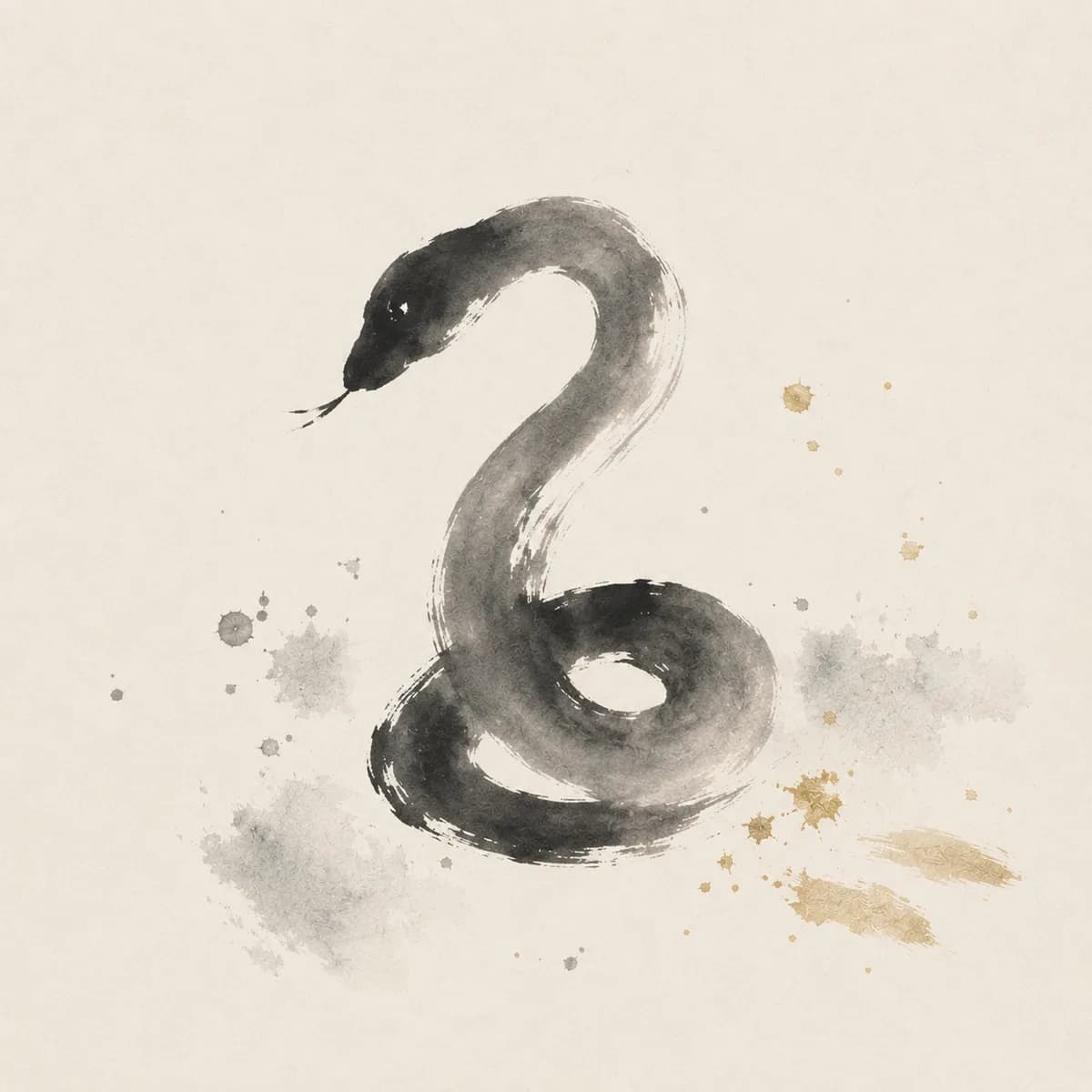 Ink painting of a Snake